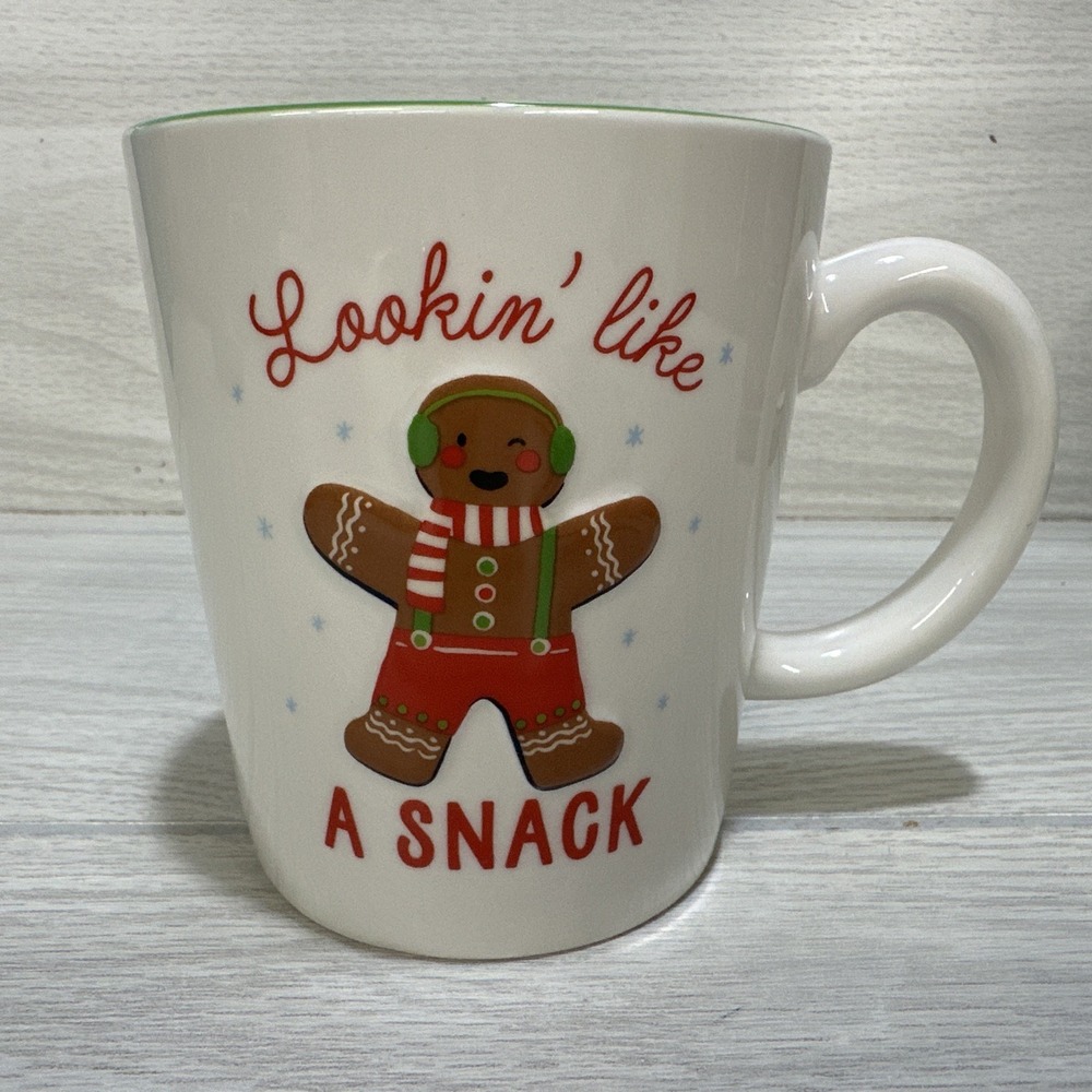 WONDERSHOP Christmas Stoneware 16oz Gingerbread Lookin Like‎ a Snack Coffee Mug